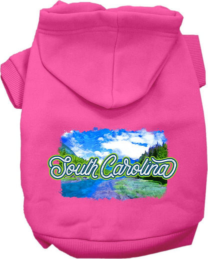 Pet Dog & Cat Screen Printed Hoodie for Medium to Large Pets (Sizes 2XL-6XL), "South Carolina Summer"