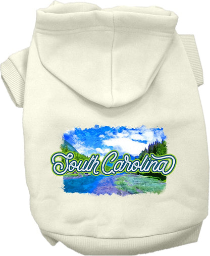 Pet Dog & Cat Screen Printed Hoodie for Medium to Large Pets (Sizes 2XL-6XL), "South Carolina Summer"