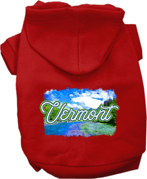 Pet Dog & Cat Screen Printed Hoodie for Small to Medium Pets (Sizes XS-XL), "Vermont Summer"
