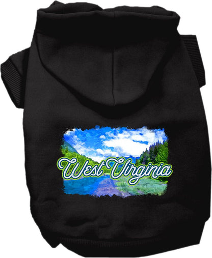 Pet Dog & Cat Screen Printed Hoodie for Small to Medium Pets (Sizes XS-XL), "West Virginia Summer"