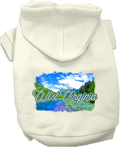 Pet Dog & Cat Screen Printed Hoodie for Small to Medium Pets (Sizes XS-XL), "West Virginia Summer"