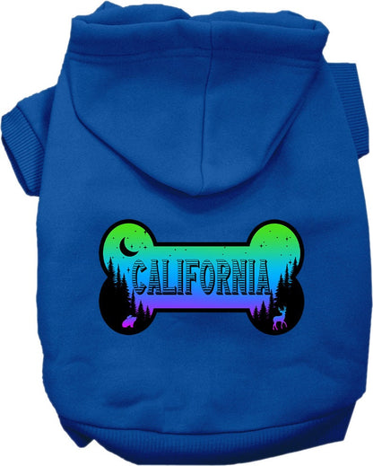 Pet Dog & Cat Screen Printed Hoodie for Small to Medium Pets (Sizes XS-XL), "California Mountain Shades"