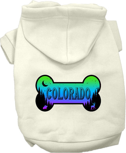 Pet Dog & Cat Screen Printed Hoodie for Small to Medium Pets (Sizes XS-XL), "Colorado Mountain Shades"