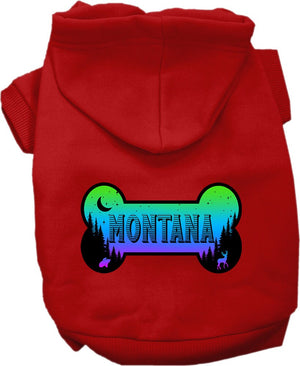 Pet Dog & Cat Screen Printed Hoodie for Small to Medium Pets (Sizes XS-XL), "Montana Mountain Shades"
