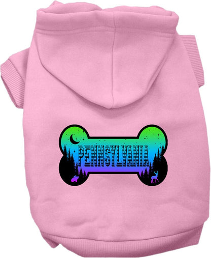 Pet Dog & Cat Screen Printed Hoodie for Medium to Large Pets (Sizes 2XL-6XL), "Pennsylvania Mountain Shades"