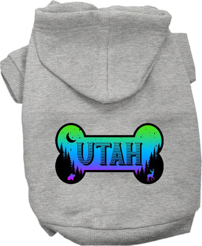 Pet Dog & Cat Screen Printed Hoodie for Small to Medium Pets (Sizes XS-XL), "Utah Mountain Shades"