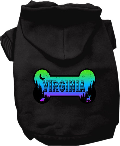 Pet Dog & Cat Screen Printed Hoodie for Medium to Large Pets (Sizes 2XL-6XL), "Virginia Mountain Shades"