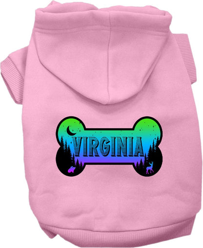 Pet Dog & Cat Screen Printed Hoodie for Small to Medium Pets (Sizes XS-XL), "Virginia Mountain Shades"