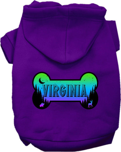 Pet Dog & Cat Screen Printed Hoodie for Small to Medium Pets (Sizes XS-XL), "Virginia Mountain Shades"