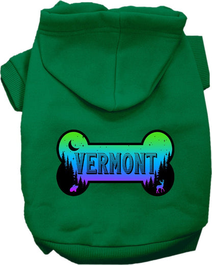 Pet Dog & Cat Screen Printed Hoodie for Small to Medium Pets (Sizes XS-XL), "Vermont Mountain Shades"