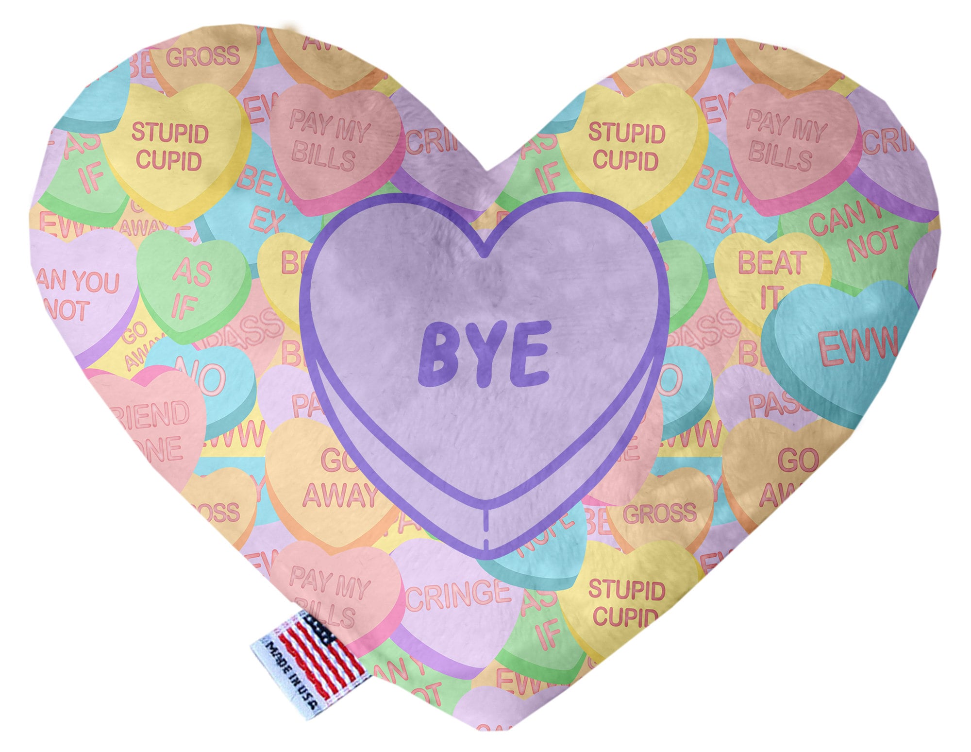 Pet & Dog Plush Heart Toy, &quot;Bye&quot;