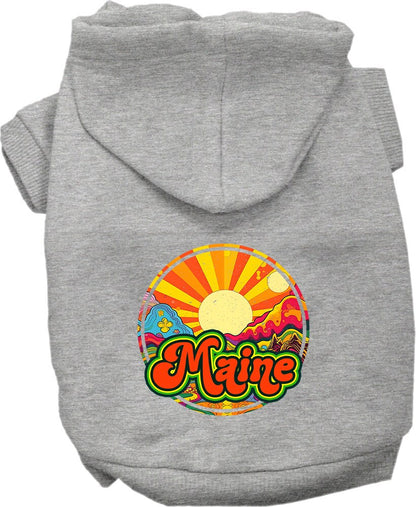 Pet Dog & Cat Screen Printed Hoodie for Medium to Large Pets (Sizes 2XL-6XL), "Maine Mellow Mountain"