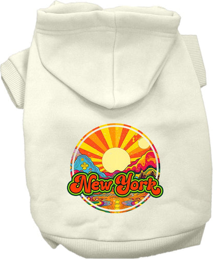 Pet Dog & Cat Screen Printed Hoodie for Medium to Large Pets (Sizes 2XL-6XL), "New York Mellow Mountain"