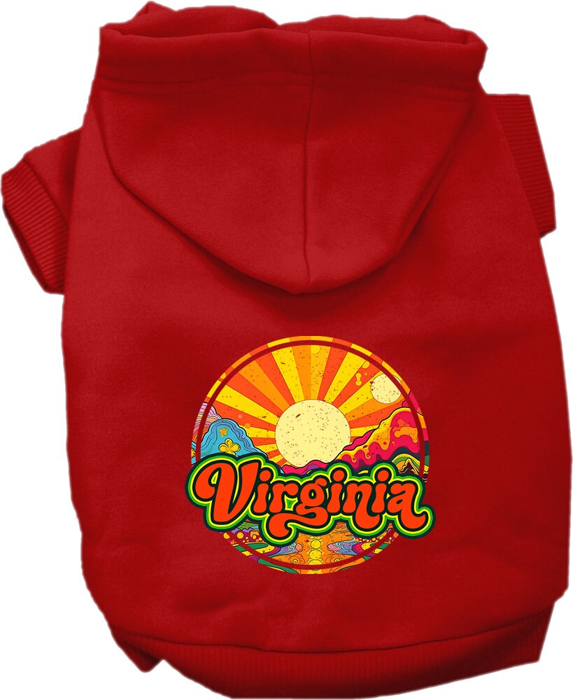 Pet Dog & Cat Screen Printed Hoodie for Small to Medium Pets (Sizes XS-XL), "Virginia Mellow Mountain"
