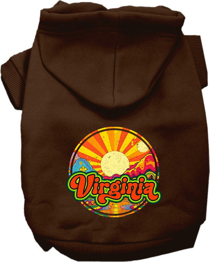 Pet Dog & Cat Screen Printed Hoodie for Small to Medium Pets (Sizes XS-XL), "Virginia Mellow Mountain"