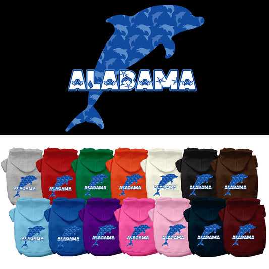 Pet Dog & Cat Screen Printed Hoodie for Medium to Large Pets (Sizes 2XL-6XL), &quot;Alabama Blue Dolphins&quot;