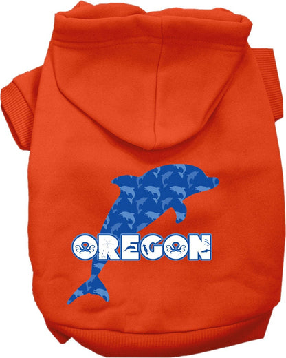 Pet Dog & Cat Screen Printed Hoodie for Medium to Large Pets (Sizes 2XL-6XL), "Oregon Blue Dolphins"