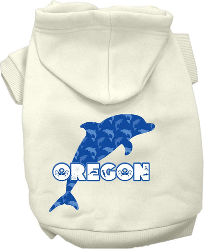 Pet Dog & Cat Screen Printed Hoodie for Medium to Large Pets (Sizes 2XL-6XL), "Oregon Blue Dolphins"