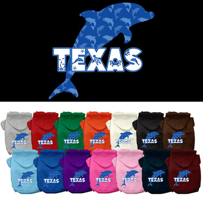 Pet Dog & Cat Screen Printed Hoodie for Small to Medium Pets (Sizes XS-XL), &quot;Texas Blue Dolphins&quot;