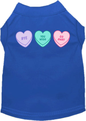 Pet Dog & Cat Screen Printed Shirt for Medium to Large Pets (Sizes 2XL-6XL), "Anti Valentines Hearts"