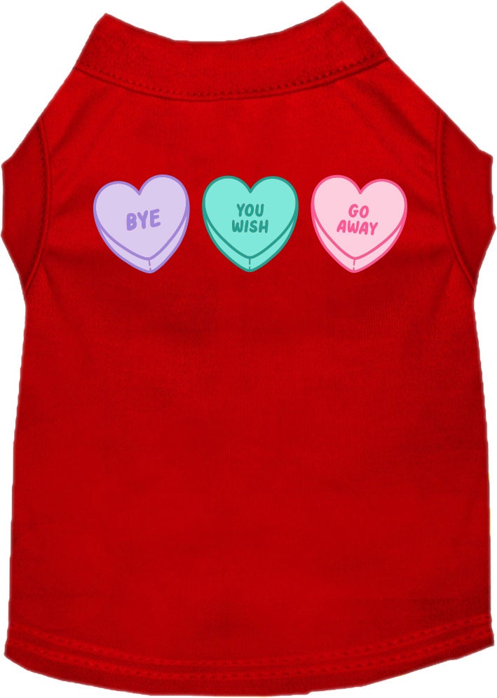 Pet Dog & Cat Screen Printed Shirt for Small to Medium Pets (Sizes XS-XL), "Anti Valentines Hearts"