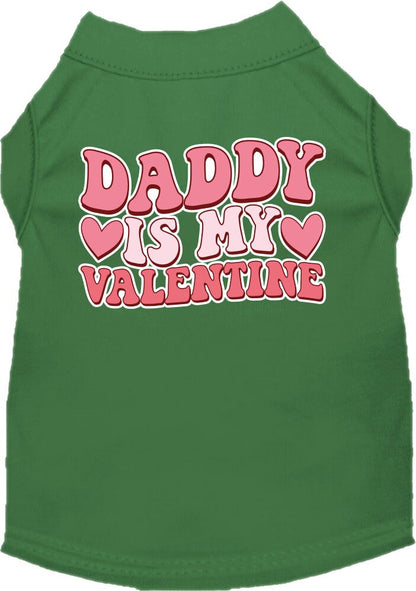 Pet Dog & Cat Screen Printed Shirt for Small to Medium Pets (Sizes XS-XL), "Daddy Is My Valentine"