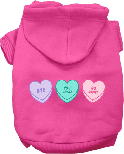 Pet Dog & Cat Screen Printed Hoodie for Small to Medium Pets (Sizes XS-XL),"Anti Valentines Hearts"