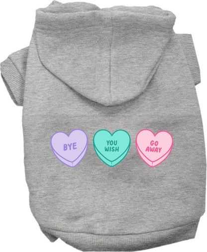 Pet Dog & Cat Screen Printed Hoodie for Small to Medium Pets (Sizes XS-XL),"Anti Valentines Hearts"