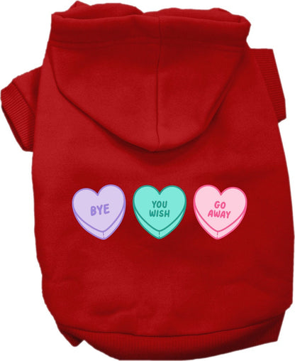 Pet Dog & Cat Screen Printed Hoodie for Small to Medium Pets (Sizes XS-XL),"Anti Valentines Hearts"