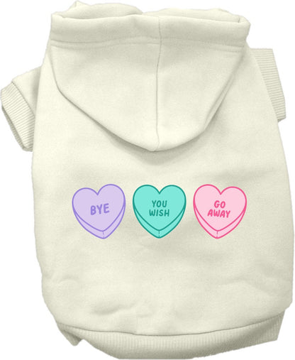 Pet Dog & Cat Screen Printed Hoodie for Small to Medium Pets (Sizes XS-XL),"Anti Valentines Hearts"