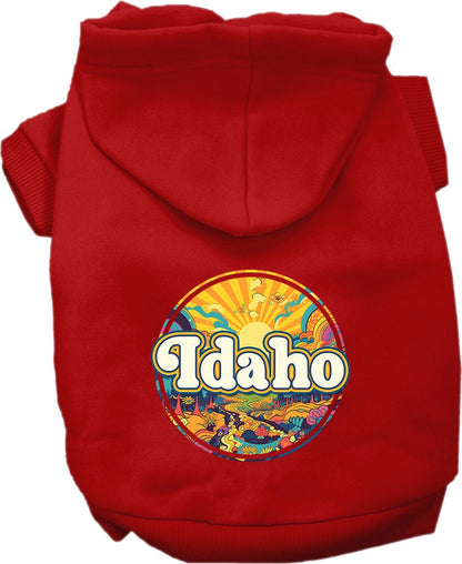 Pet Dog & Cat Screen Printed Hoodie for Small to Medium Pets (Sizes XS-XL), "Idaho Trippy Peaks"