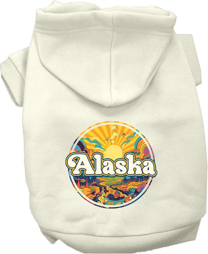 Pet Dog & Cat Screen Printed Hoodie for Small to Medium Pets (Sizes XS-XL), "Alaska Trippy Peaks"