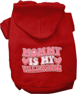 Pet Dog & Cat Screen Printed Hoodie for Medium to Large Pets (Sizes 2XL-6XL), "Mommy Is My Valentine"