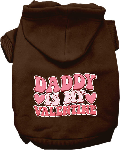 Pet Dog & Cat Screen Printed Hoodie for Medium to Large Pets (Sizes 2XL-6XL), "Daddy Is My Valentine"