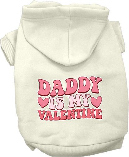 Pet Dog & Cat Screen Printed Hoodie for Small to Medium Pets (Sizes XS-XL), "Daddy Is My Valentine"