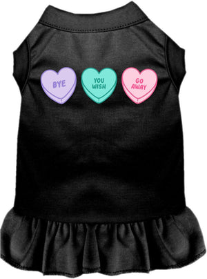 Pet Dog & Cat Screen Printed Dress for Medium to Large Pets (Sizes 2XL-4XL), "Anti Valentines Hearts"