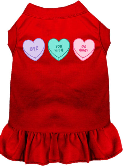 Pet Dog & Cat Screen Printed Dress for Small to Medium Pets (Sizes XS-XL), "Anti Valentines Hearts"