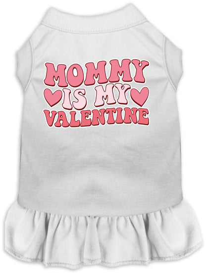 Pet Dog & Cat Screen Printed Dress for Small to Medium Pets (Sizes XS-XL), "Mommy Is My Valentine"