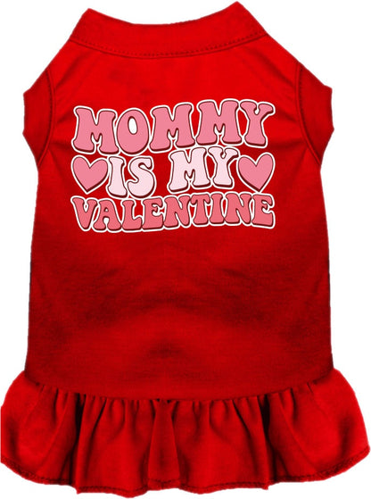 Pet Dog & Cat Screen Printed Dress for Medium to Large Pets (Sizes 2XL-4XL), "Mommy Is My Valentine"