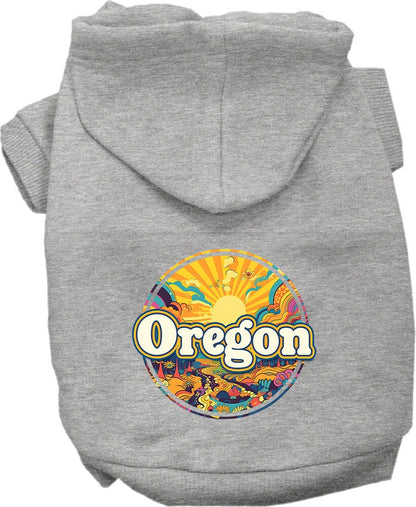 Pet Dog & Cat Screen Printed Hoodie for Medium to Large Pets (Sizes 2XL-6XL), "Oregon Trippy Peaks"