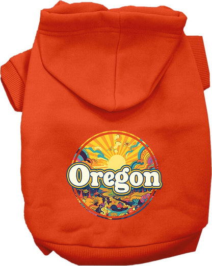 Pet Dog & Cat Screen Printed Hoodie for Medium to Large Pets (Sizes 2XL-6XL), "Oregon Trippy Peaks"