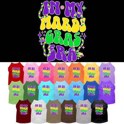 Pet Dog & Cat Screen Printed Shirt for Small to Medium Pets (Sizes XS-XL), "In My Mardi Gras Era"