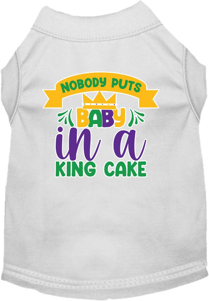 Pet Dog & Cat Screen Printed Shirt for Small to Medium Pets (Sizes XS-XL), "Nobody Puts Baby In A King Cake"