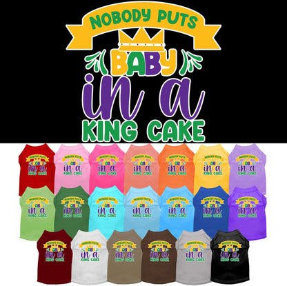 Pet Dog & Cat Screen Printed Shirt for Small to Medium Pets (Sizes XS-XL), "Nobody Puts Baby In A King Cake"