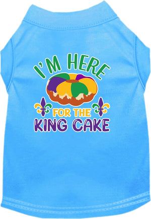 Pet Dog & Cat Screen Printed Shirt for Medium to Large Pets (Sizes 2XL-6XL), "I'm Here For The King Cake"