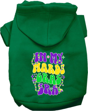 Pet Dog & Cat Screen Printed Hoodie for Small to Medium Pets (Sizes XS-XL), "In My Mardi Gras Era"