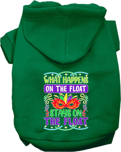 Pet Dog & Cat Screen Printed Hoodie for Small to Medium Pets (Sizes XS-XL), "What Happens On The Float Stays On The Float"