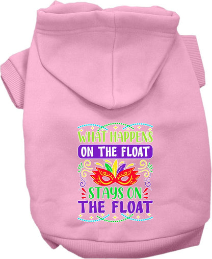 Pet Dog & Cat Screen Printed Hoodie for Small to Medium Pets (Sizes XS-XL), "What Happens On The Float Stays On The Float"