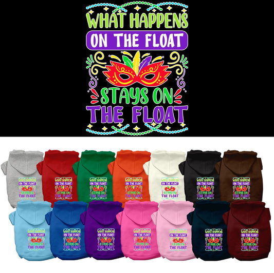 Pet Dog & Cat Screen Printed Hoodie for Small to Medium Pets (Sizes XS-XL), "What Happens On The Float Stays On The Float"