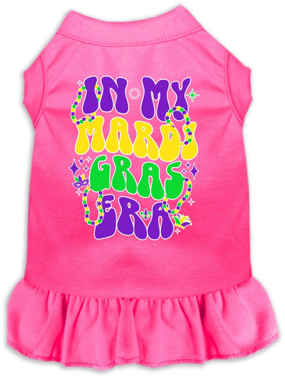 Pet Dog & Cat Screen Printed Dress for Small to Medium Pets (Sizes XS-XL), "In My Mardi Gras Era"